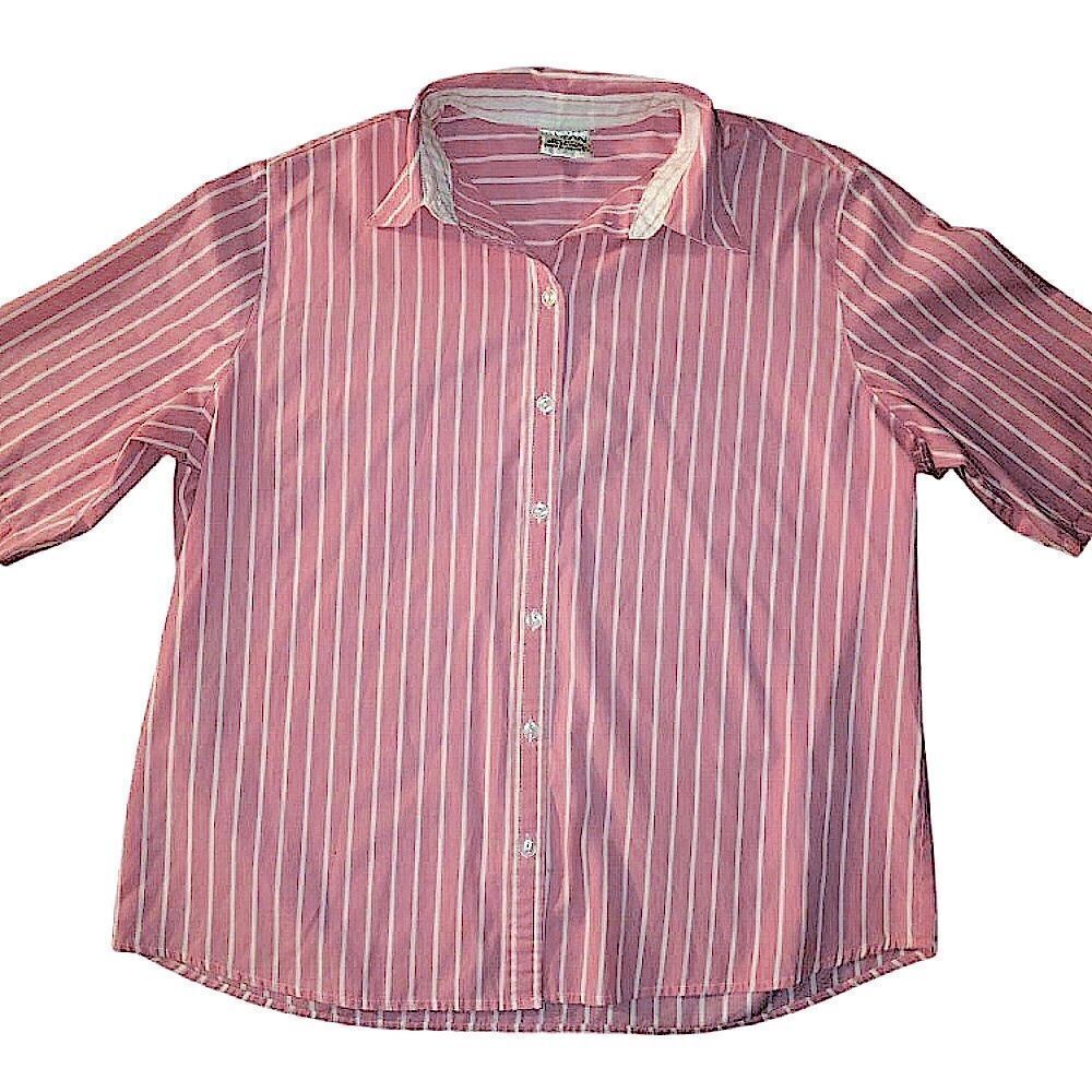 Allison Daley pepto pink shirt sleeve button down top size 14 NWOT